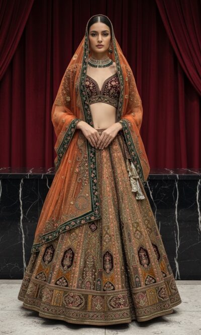 Rust Royalty Bridal Lehenga