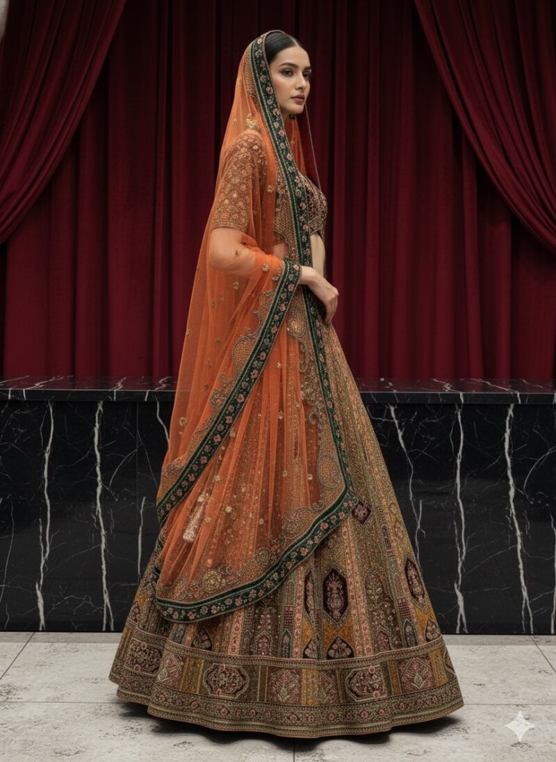 Rust Royalty Bridal Lehenga