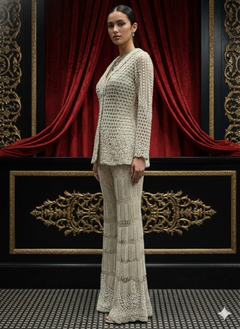 Ivory Pearl Embellished Co ord Set