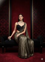 Noir Leopard Luxe Saree