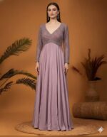 Ethereal Mauve Shimmer Gown
