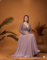 Ethereal Mauve Shimmer Gown
