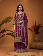 Plum Majesty Embroidered Suit