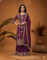 Plum Majesty Embroidered Suit