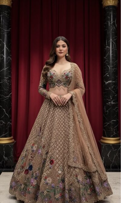 Champagne Garden Heritage Lehenga