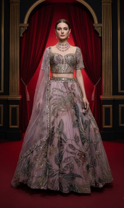 Mauve Blush Twilight Couture Lehenga