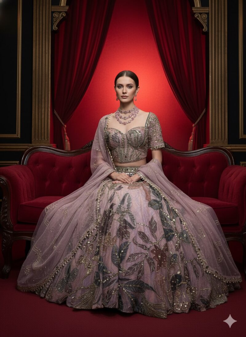 Mauve Blush Twilight Couture Lehenga