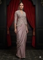 Mauve Pink Grace Drape Ensemble