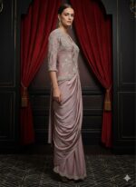 Mauve Pink Grace Drape Ensemble