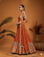 Tangerine Brocade Festive Set