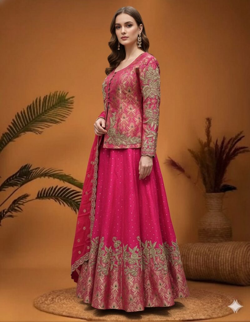 Fuchsia Brocade Festive Set