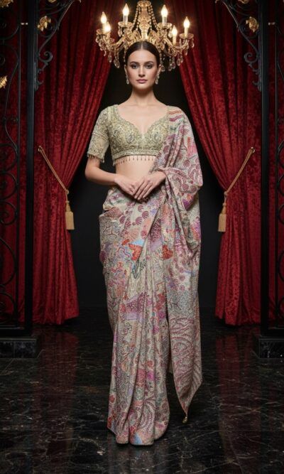 Pastel Tapestry Heritage Saree