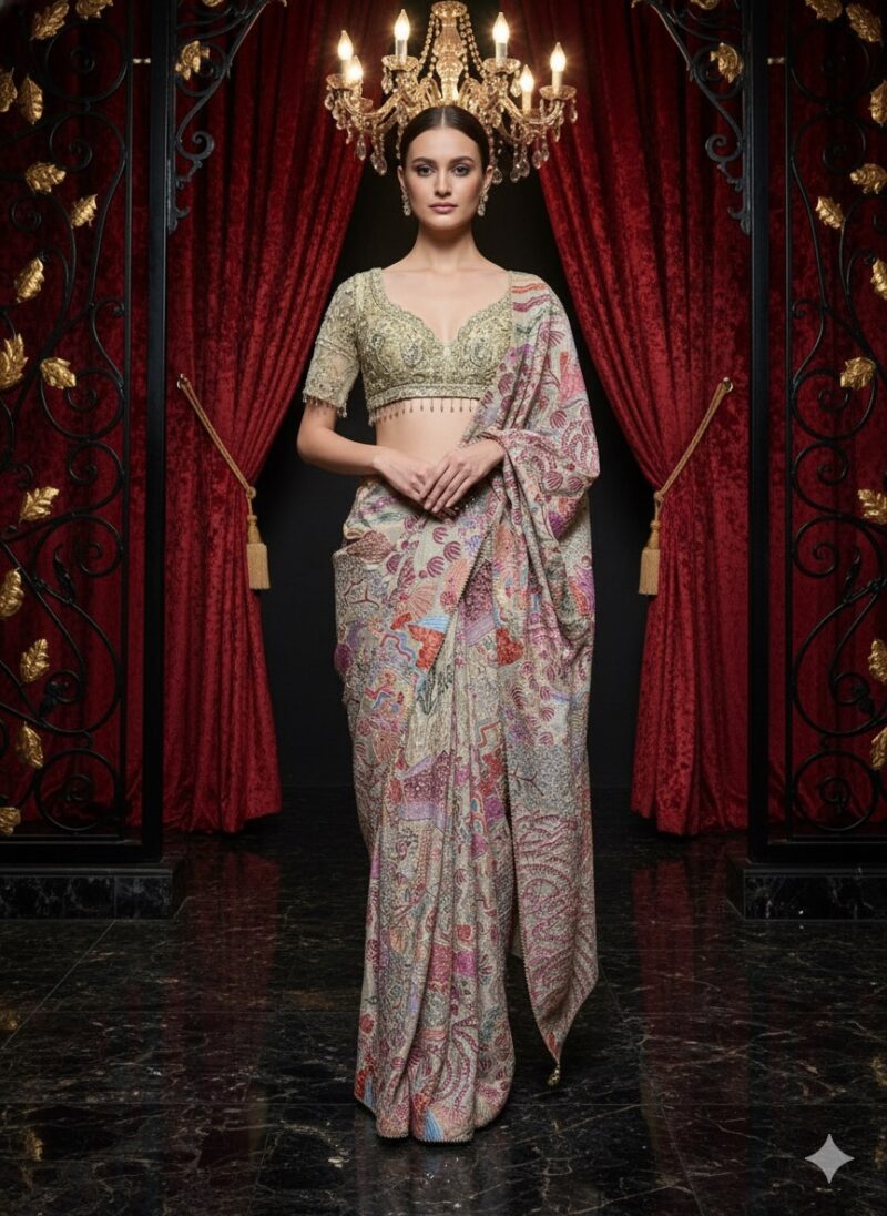 Pastel Tapestry Heritage Saree