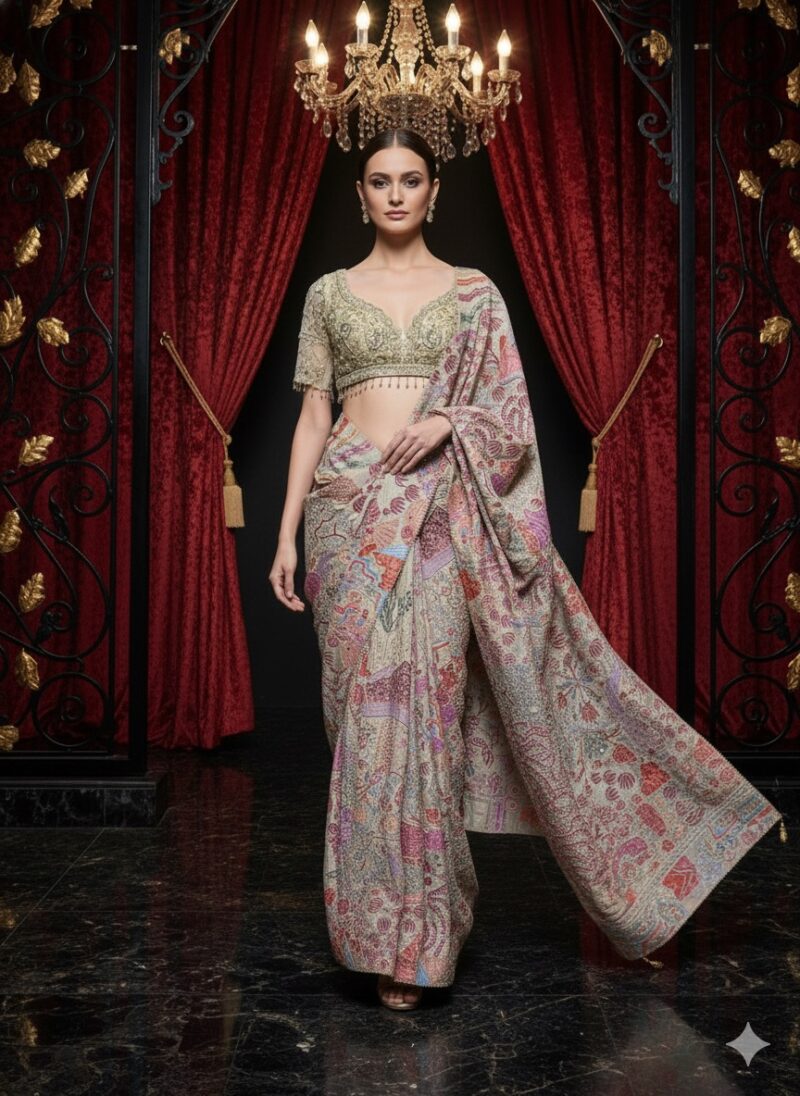 Pastel Tapestry Heritage Saree