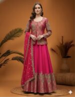 Fuchsia Brocade Festive Set