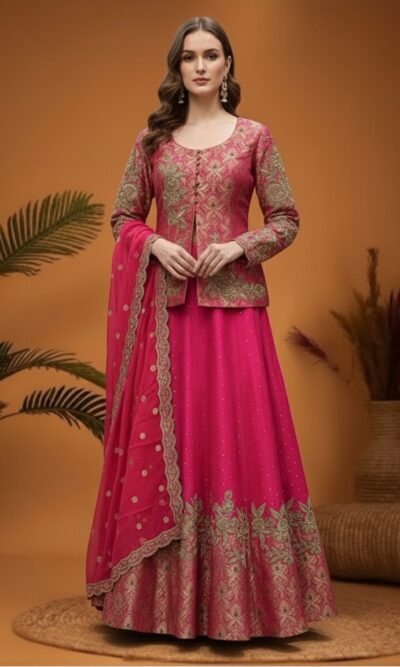 Fuchsia Brocade Festive Set