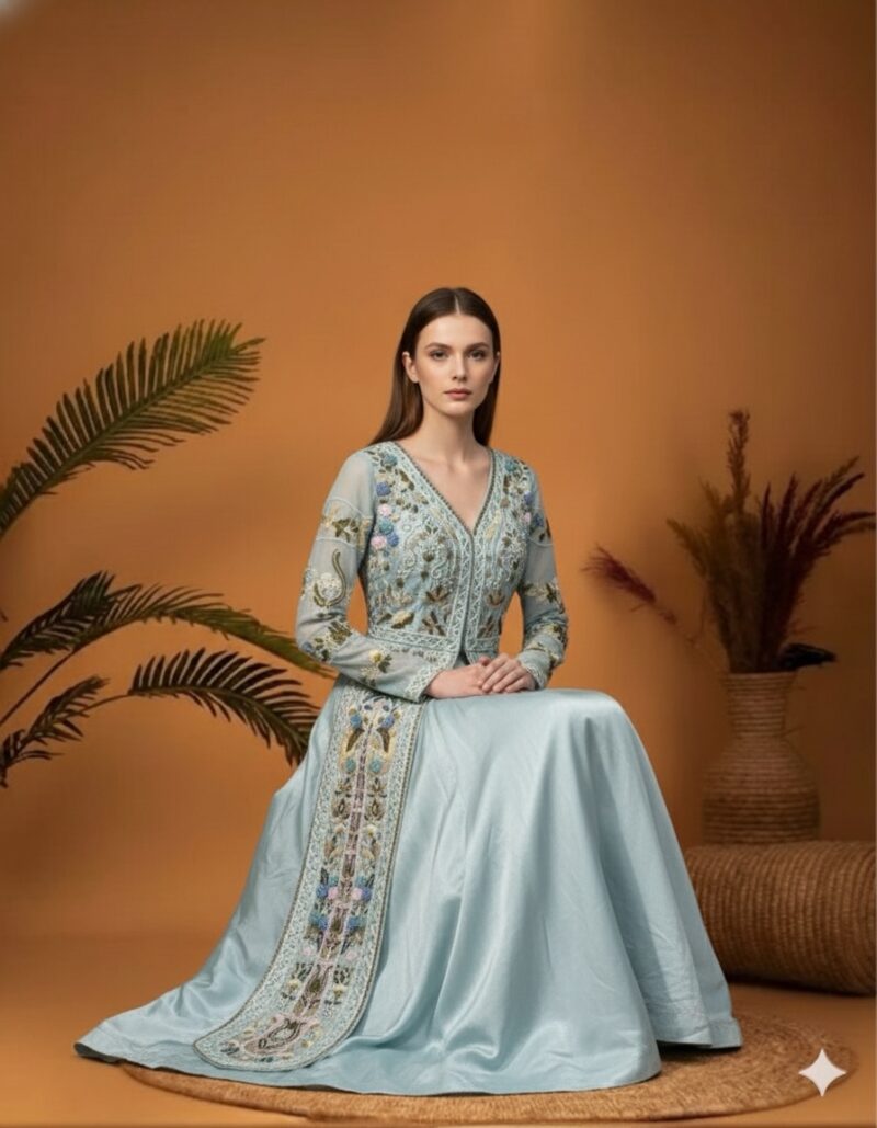 Sky Whisper Embroidered Ensemble