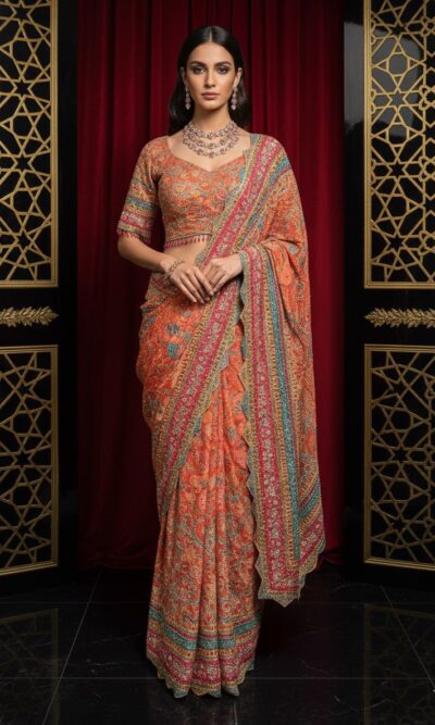 Saffron Royal Heritage Saree