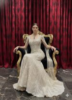 Ivory Diamond Mirage Sculpted Gown