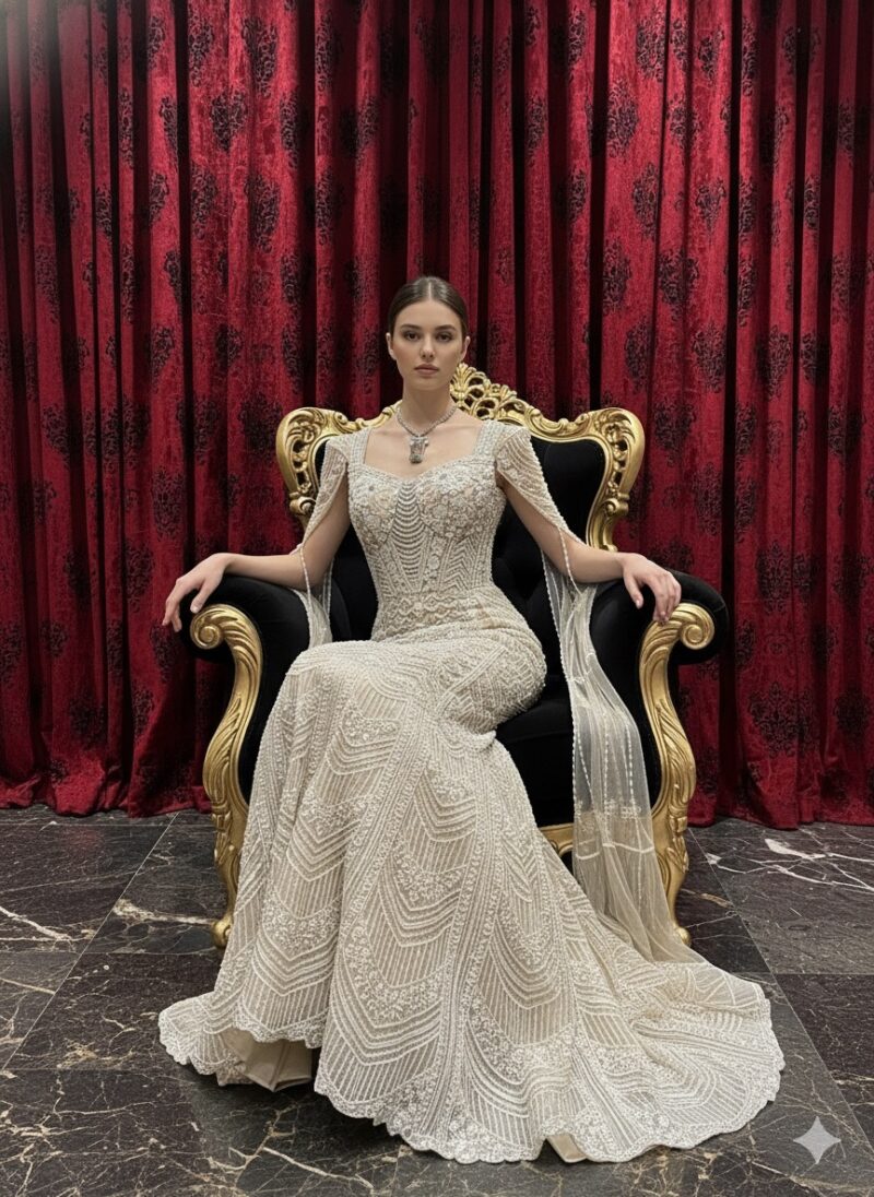 Ivory Diamond Mirage Sculpted Gown