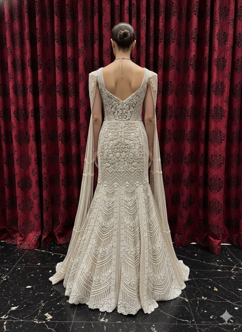 Ivory Diamond Mirage Sculpted Gown