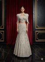 Regal Crystal Sculpted Shoulder Lehenga