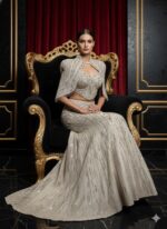 Regal Crystal Sculpted Shoulder Lehenga