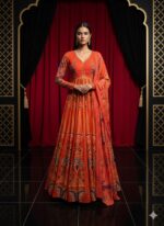 MIKU KUMAR Saffron Royal Anarkali Set