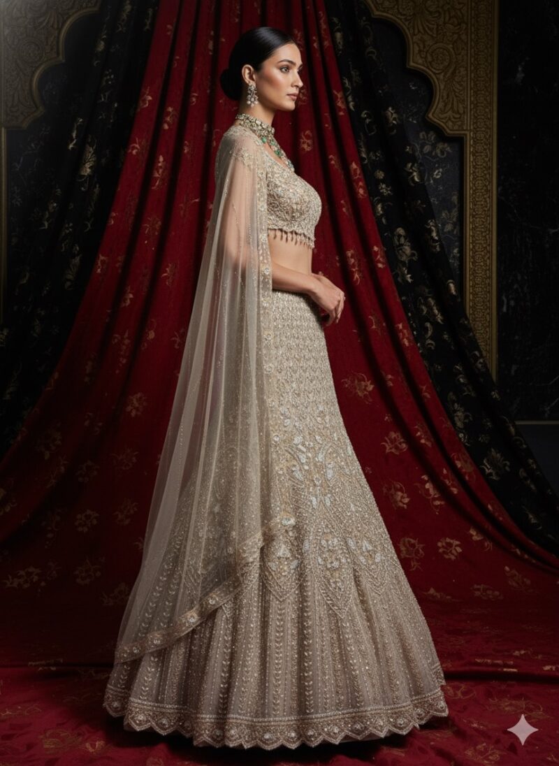 Royal Champagne Wedding Lehenga