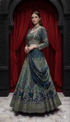 Teal Royal Peacock Lehenga