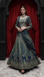 Teal Royal Peacock Lehenga