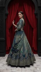 Teal Royal Peacock Lehenga