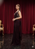 Wine Statement Drape Saree