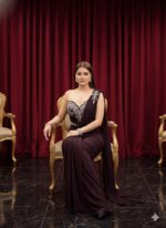 Wine Statement Drape Saree