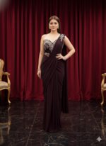 Wine Statement Drape Saree