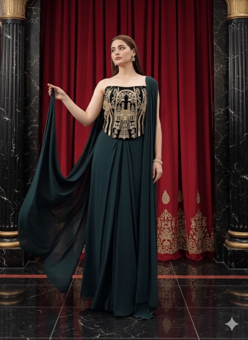 Bottle Green Royal Drape