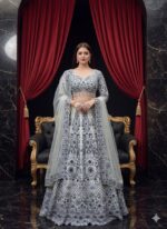 Navy Detailed Ivory Grandeur Lehenga