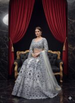 Navy Detailed Ivory Grandeur Lehenga