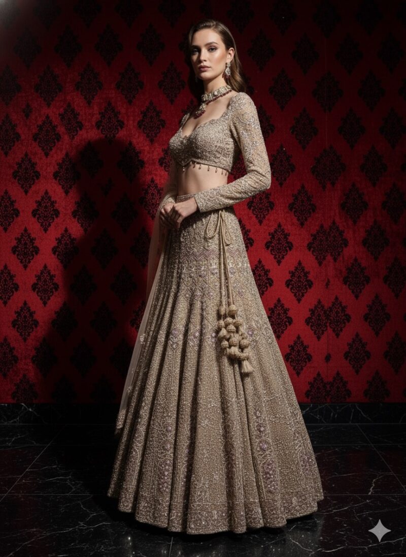 Regal Dusty Gold Couture Lehenga