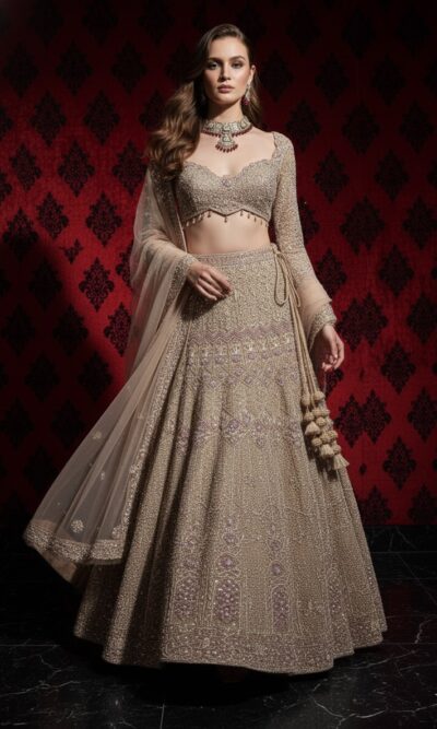Regal Dusty Gold Couture Lehenga