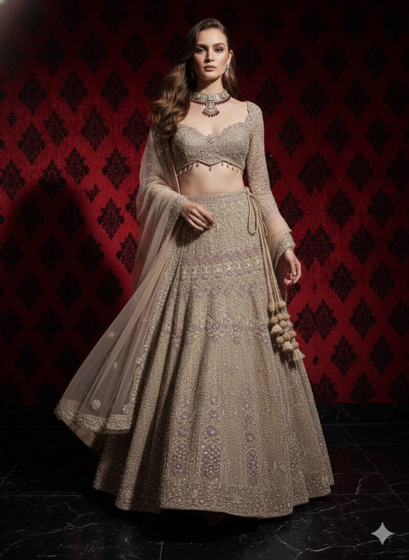 Regal Dusty Gold Couture Lehenga