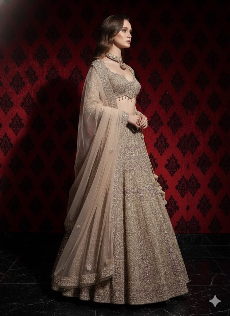 Regal Dusty Gold Couture Lehenga