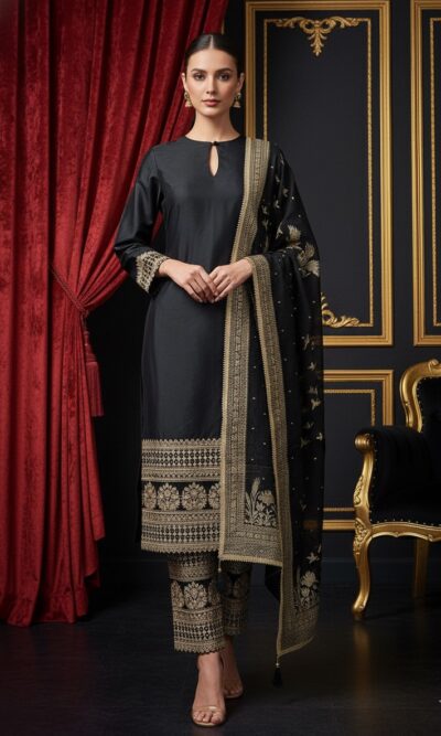 Black Zari Elegance Suit