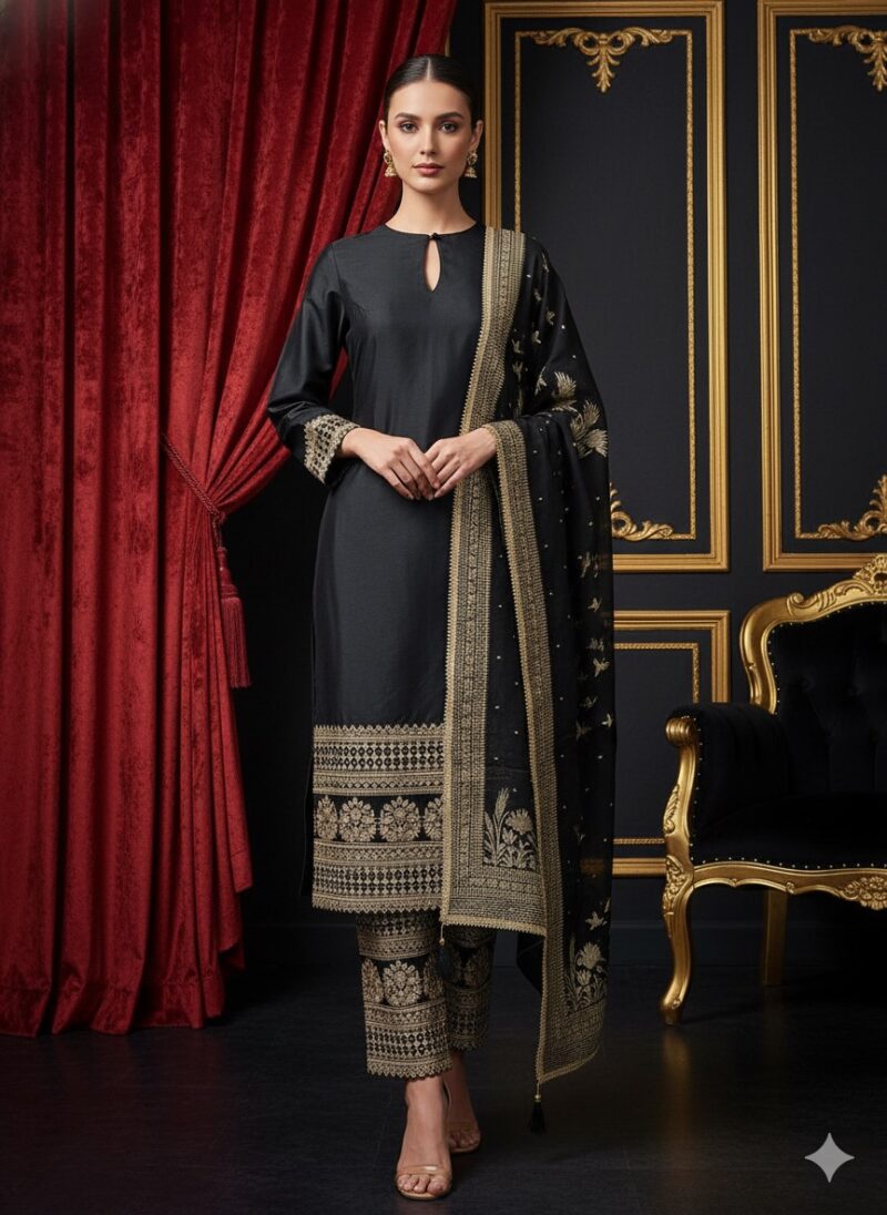 Black Zari Elegance Suit