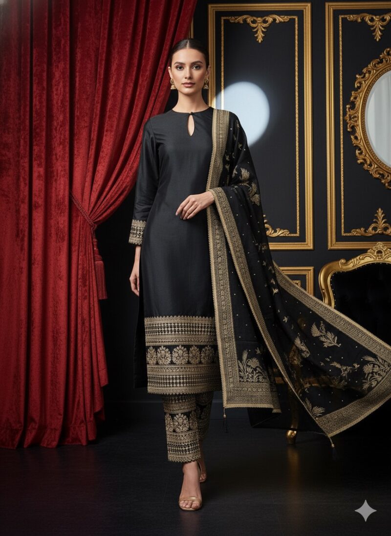 Black Zari Elegance Suit