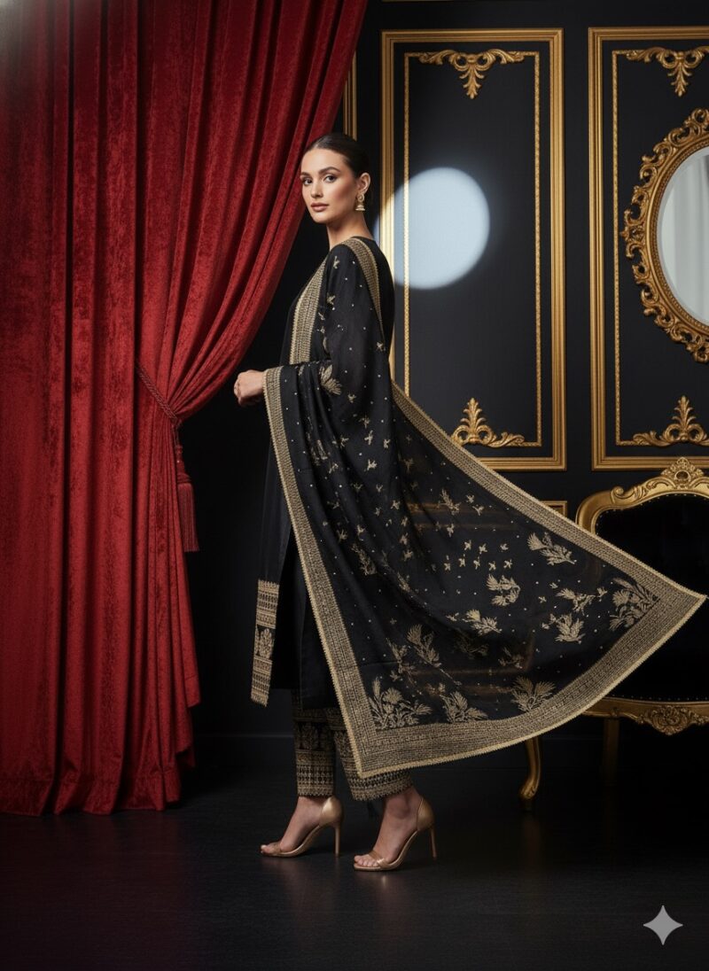 Black Zari Elegance Suit