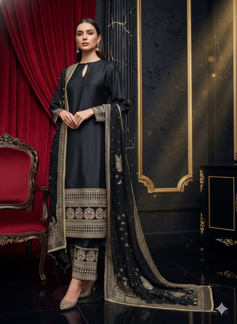 Black Zari Elegance Suit