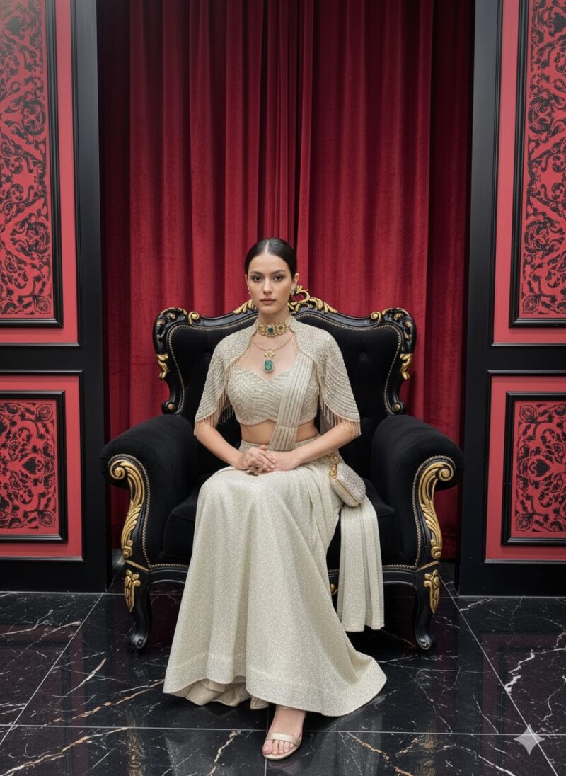 Indo Western Drape Mermaid Ensemble