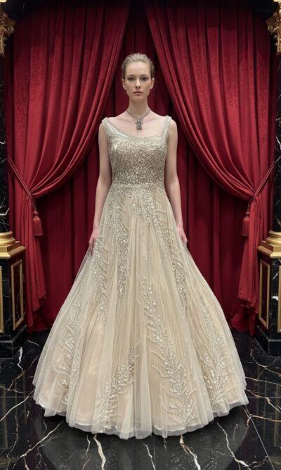 Opulent Ivory Royal Gown