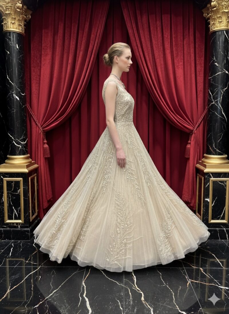 Opulent Ivory Royal Gown